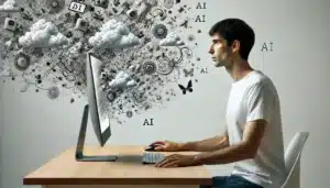 man watching a pc screen