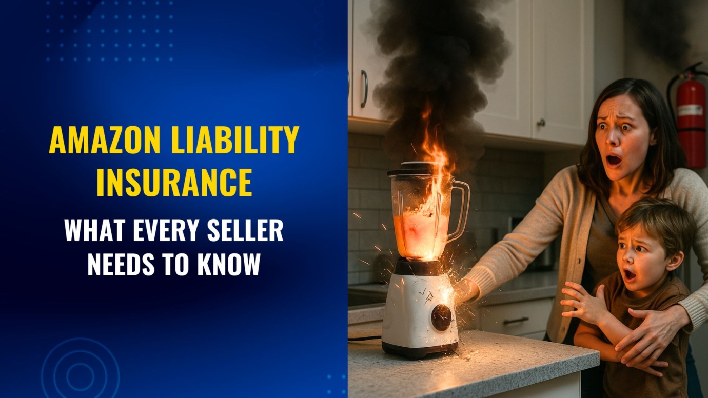 Exploding blender in kitchen causes fire, mother protects child – highlighting the importance of Amazon liability insurance for sellers