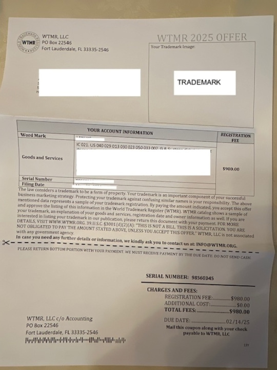 Example #1 of Trademark scam