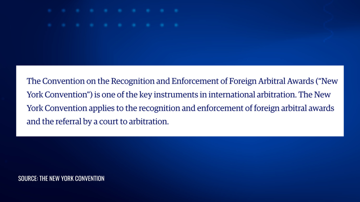 Introduction to the New York Convention, focusing on recognition and enforcement of foreign arbitral awards in international arbitration