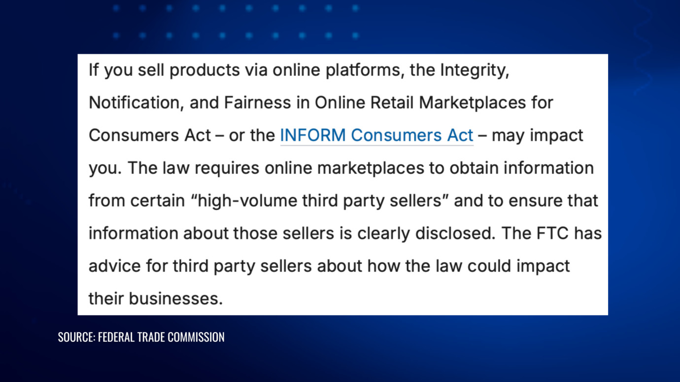 FTC explains INFORM Consumers Act requirements for online marketplaces and high volume third party sellers