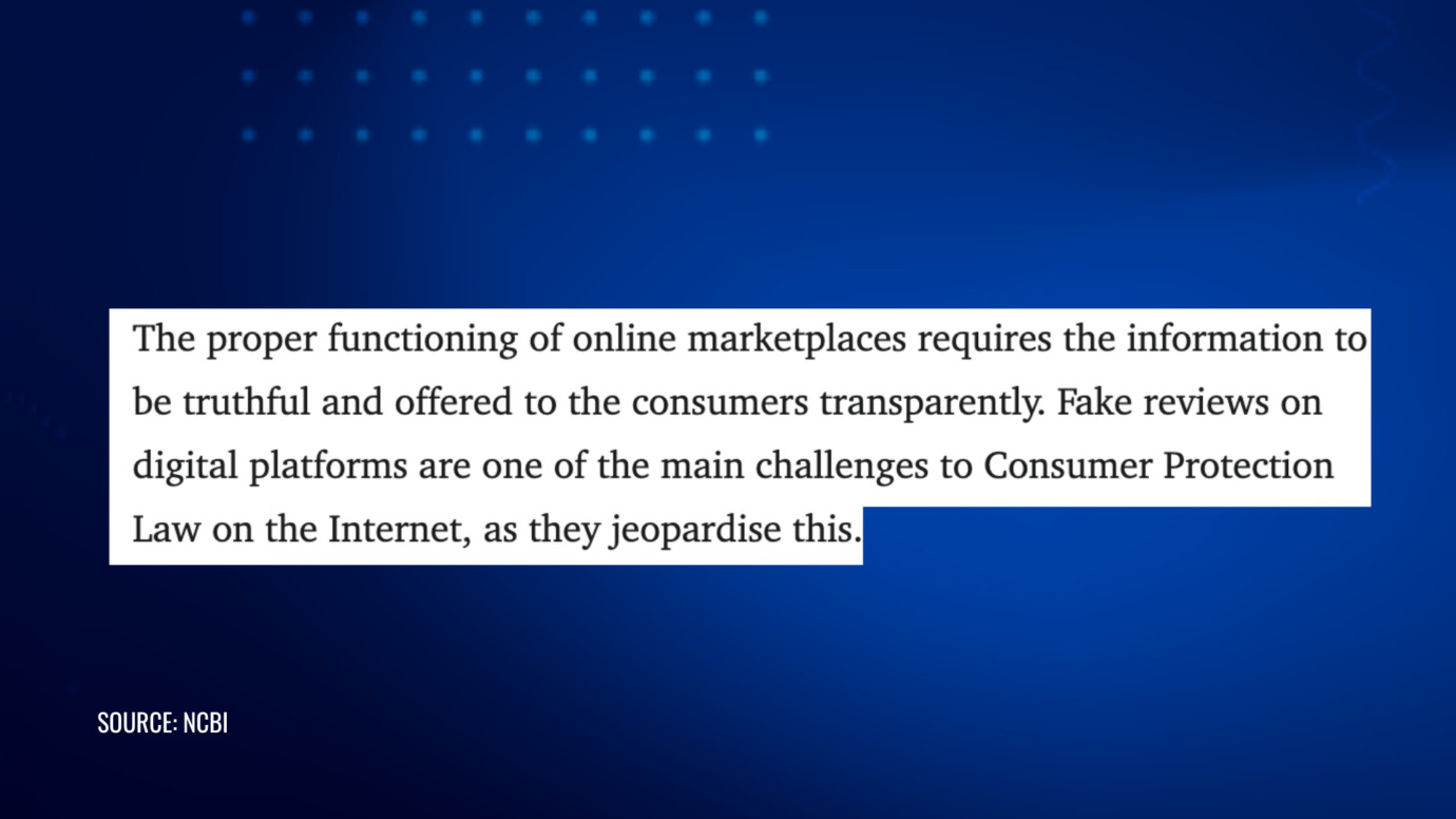 FTC rule excerpt prohibiting businesses from paying for consumer reviews tied to specific positive or negative sentiment