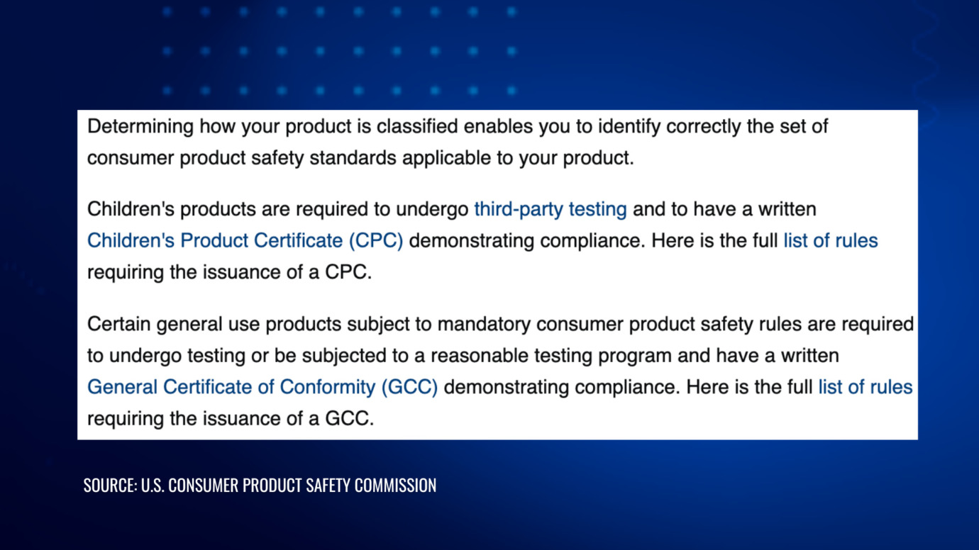 CPSC explains product classification, third party testing, and CPC or GCC certification requirements