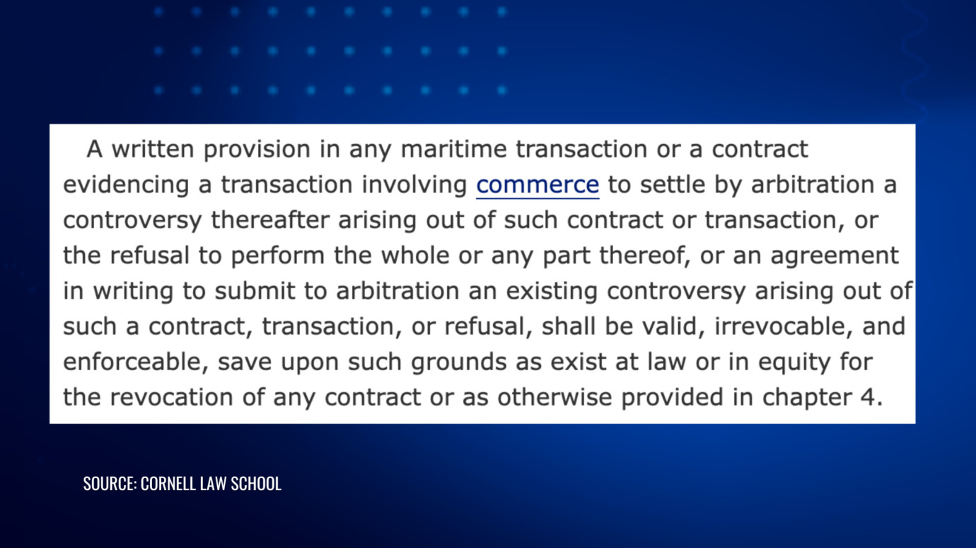 Cornell Law School excerpt explaining that written arbitration agreements are valid and enforceable