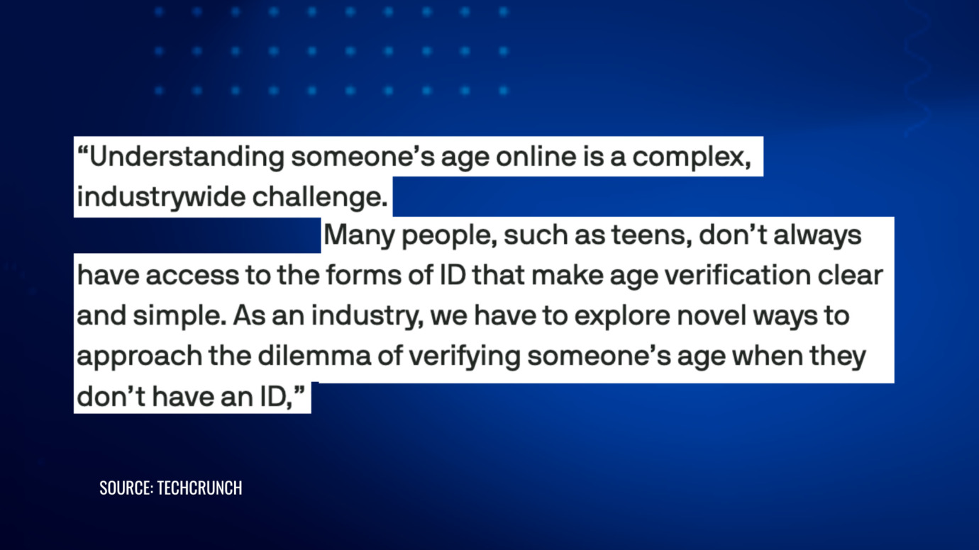 Meta says verifying someone's age online without an ID is a complex, industrywide challenge