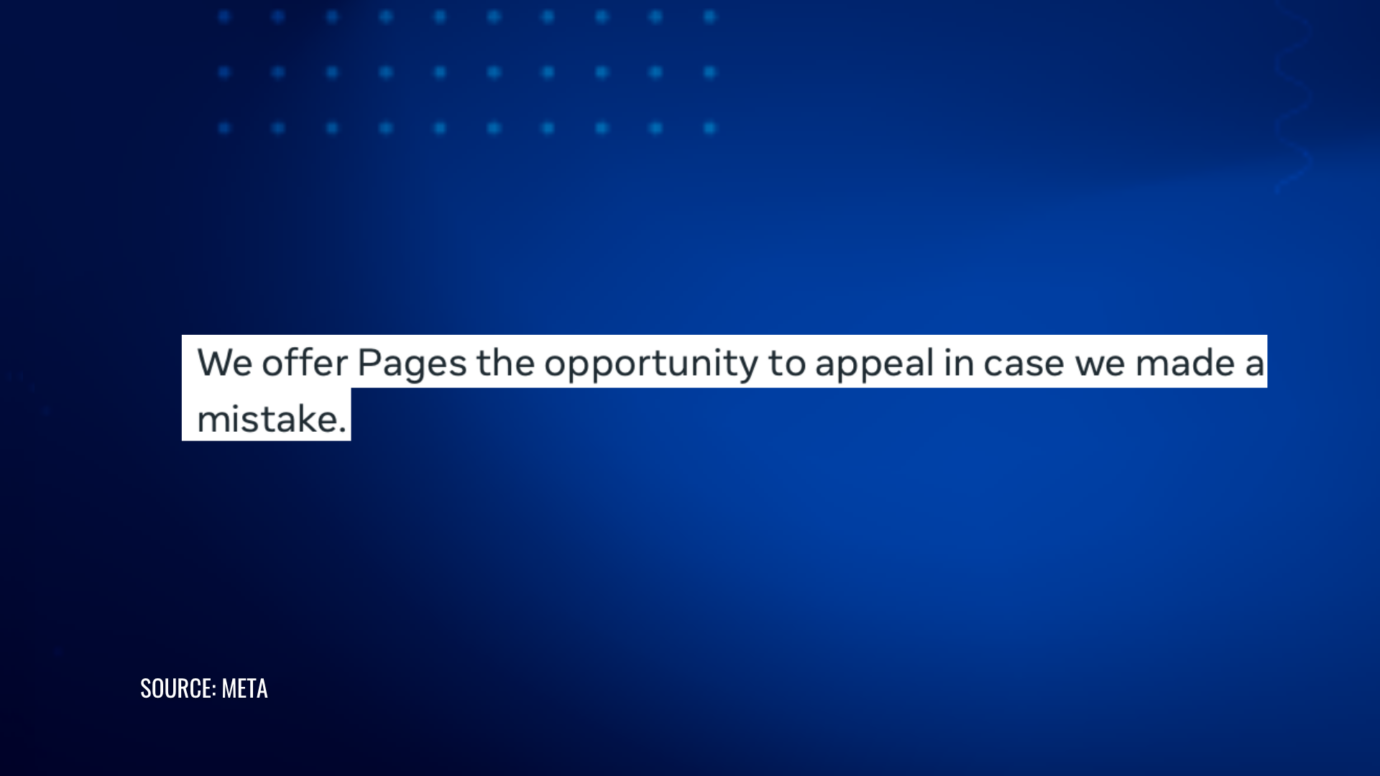 Meta says Facebook Pages can appeal being unpublished if it made a mistake